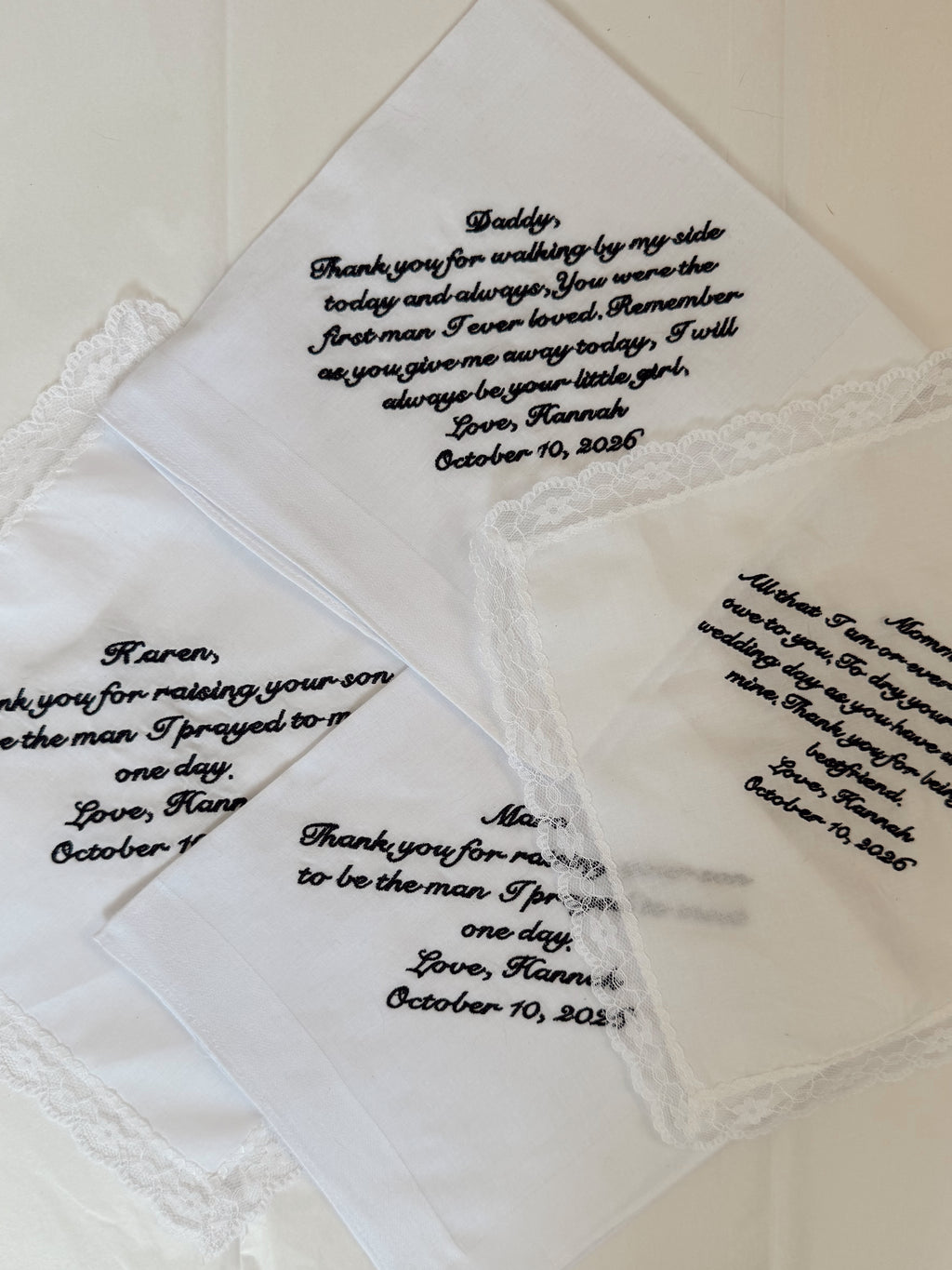 Wedding day handkerchief