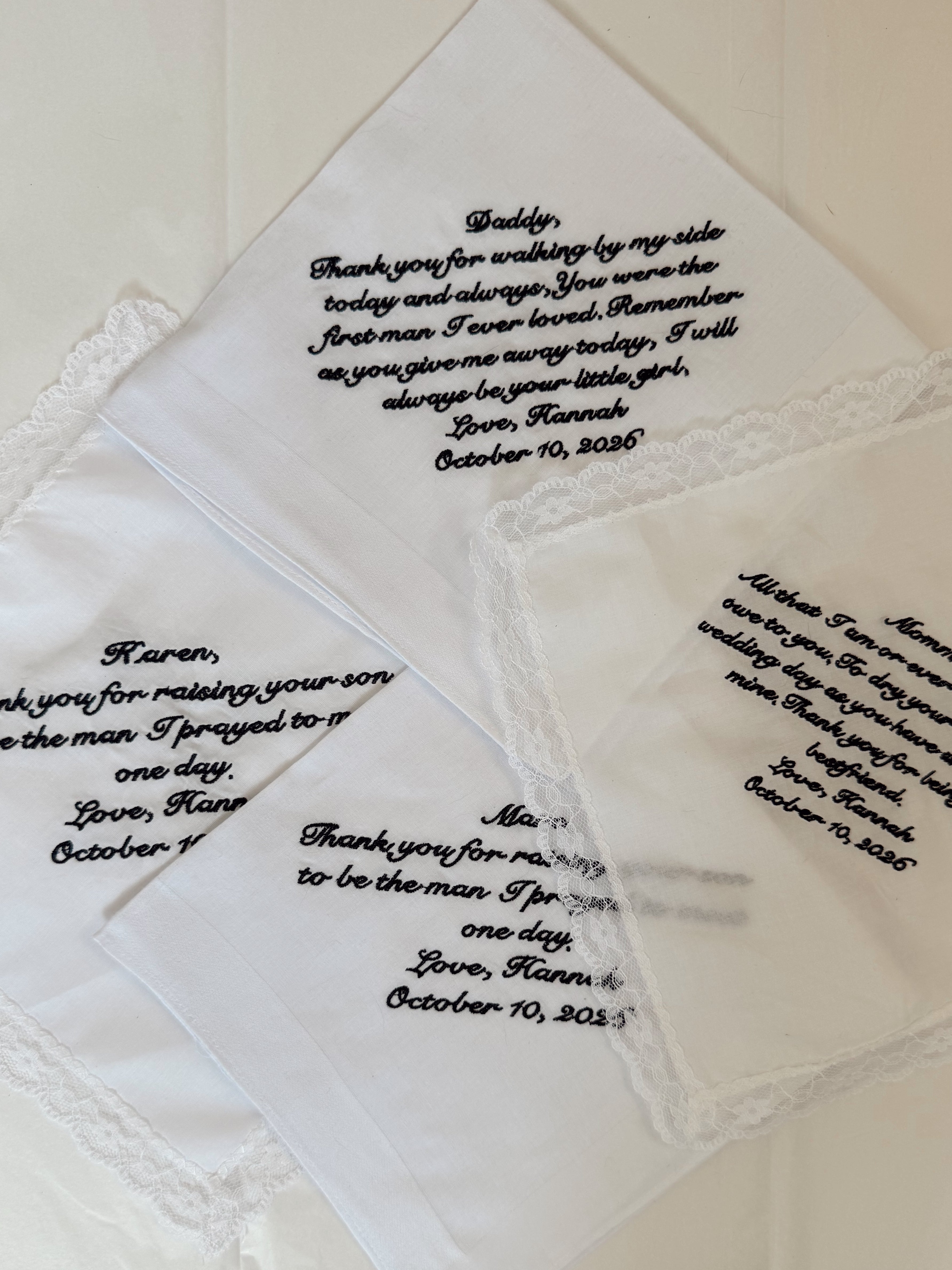 Wedding day handkerchief